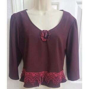 Rare Find - 1st Sample - Vintage Top - Women's Maroon- Zoe California Med/Large